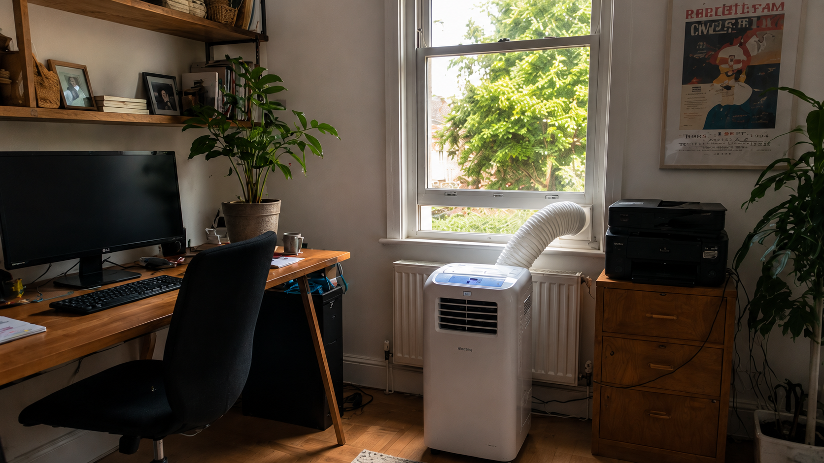 UK home set up with cooling equipment during a heatwave